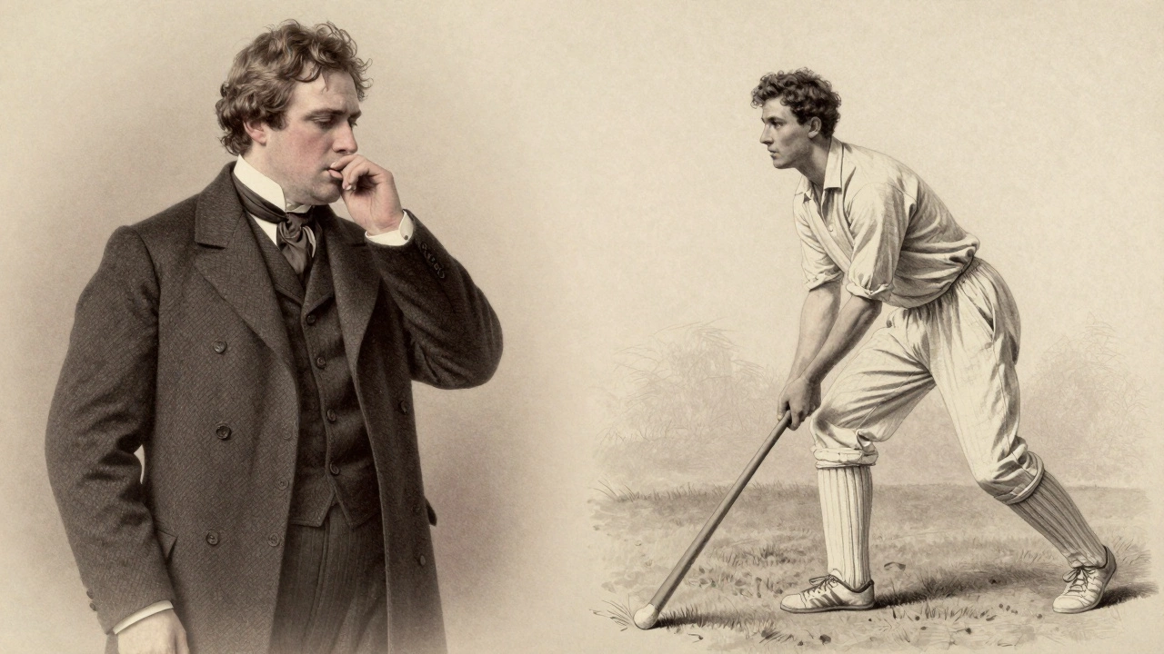 Vintage illustration showing shift from formal wear to early athletic kits
