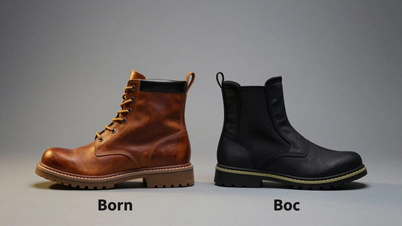 Side-by-side comparison of premium vs synthetic boots