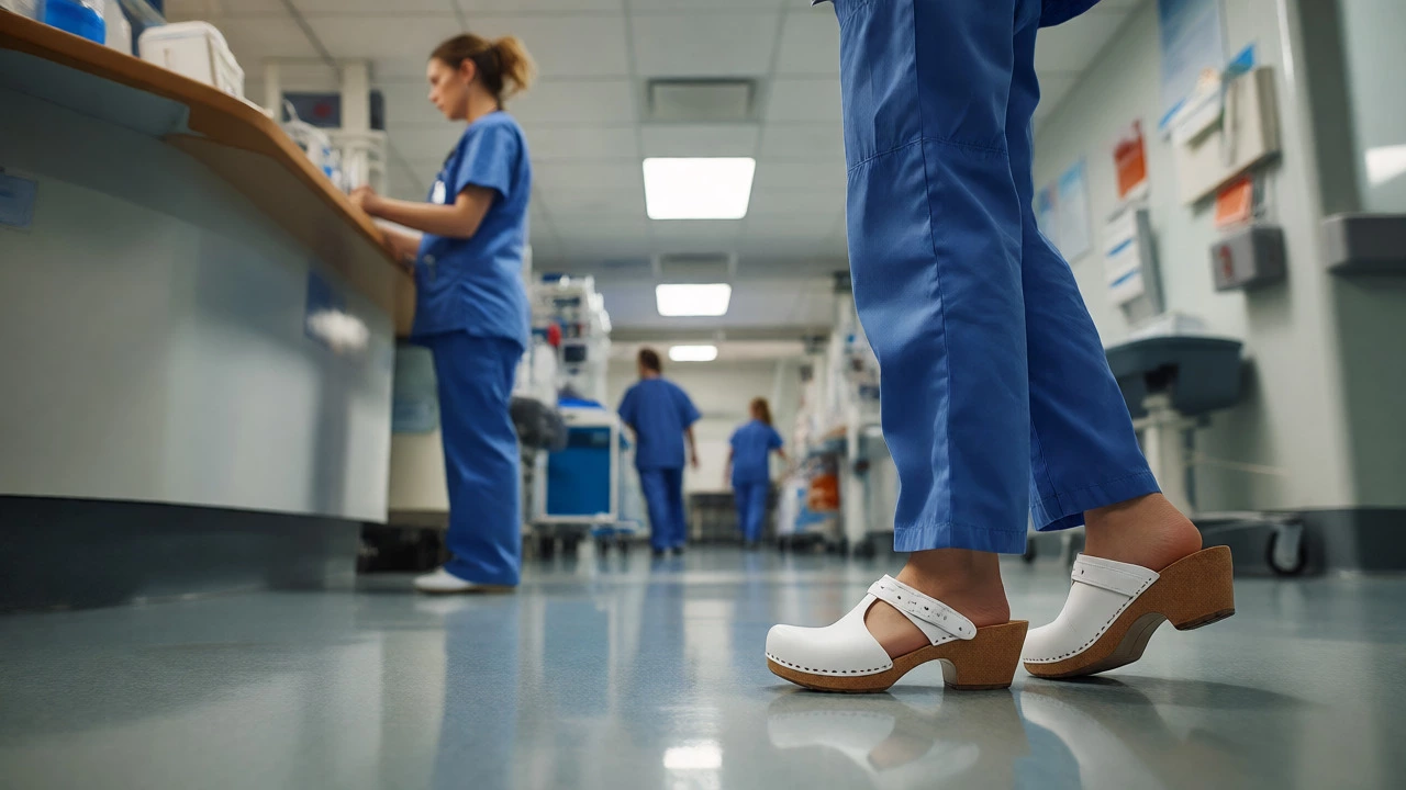 Nurse wearing Dansko clogs in hospital